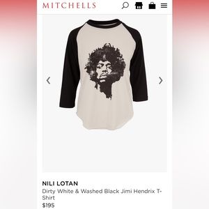 NILI LOTAN Dirty White & Washed Black Jimi Hendrix T-Shirt, XS